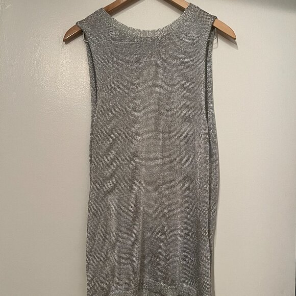 Silver Shiny Sleeveless Dress by H&M (Size‎ 6) - Picture 12 of 15